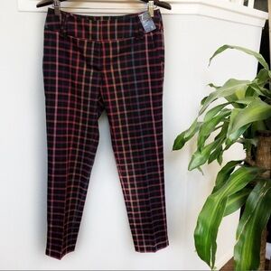 New York & Company plaid modern fit ankle Preppy pants size 0